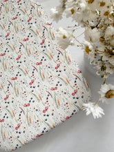 Load image into Gallery viewer, Baby next to me crib mattress with poppy and foliage print sheet