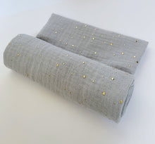 Load image into Gallery viewer, SILVER GOLD SPECKLED (Muslin/Swaddle)