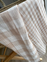 Load image into Gallery viewer, XL OAT GINGHAM SWADDLE
